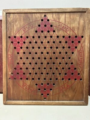 Vintage/ wooden chinese checkers board - Image 1 of 3