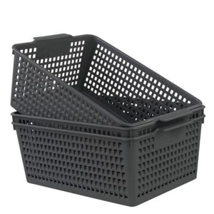 3 Packs Grey Storage Baskets Plastic Kitchen Organizing Bins - Picture 1 of 7