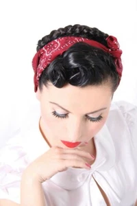 Panno collo Paisley Bandana nickituff rockabilly capelli stile retrò anni '50 - Foto 1 di 32