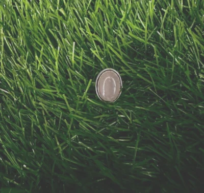 "Natural Rose Quartz Gemstone Ring 925 Sterling Silver - Women's Jewelry" - Image 1 of 2