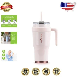 Elegant 40 oz Red Tumbler with Sip Lid and Ergonomic Handle for Hot/Cold Drinks - Picture 1 of 11