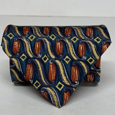 Галстук FREEDOM OF LONDON шелковый дизайнерский в стиле ар-деко геометрический 57 дюймов L 3,25 дюйма W A46 - Изображение 1 из 4