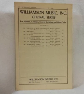 Vtg My Favorite Things Sheet Music Rodgers Hammerstein Mens Voices TTBB Arr 1960 - Picture 1 of 8