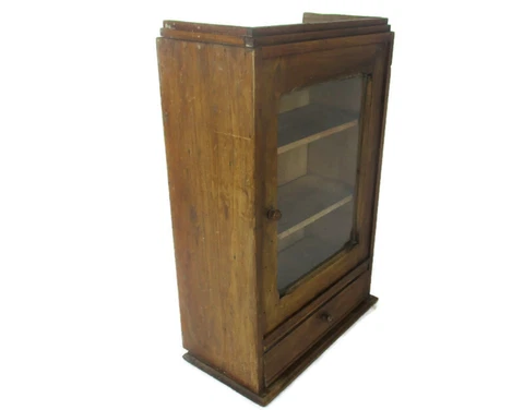 Vintage Kitchen Apothecary Bathroom Wall Cabinet Display Glass Door Lovely Barn Cover