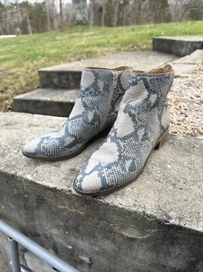 Botas Lucky Brand Para Mujer 6.5 M Estampado Serpiente Botín Cuero Informal Cremallera - Imagen 1 de 5