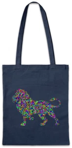 Colored Lion Stofftasche Einkaufstasche Comic Look Techno Rave Raver Dance Music - Picture 1 of 1