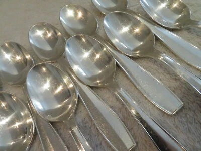 10 cucharas de café Art Deco francés plateado Christofle Atlas L Lanel v69 Foto 1 de 4