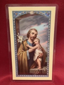 Tarjeta Santa Bonella por W. J. Hirten Co. Oración de San José - Imagen 1 de 3