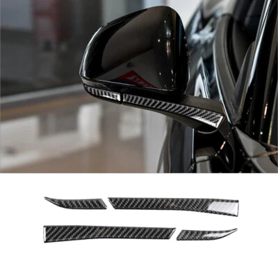 4Pcs Carbon Fiber Rearview Mirror Cover Trim Strip For Ford Mustang 2015-2019 - Image 1 of 4