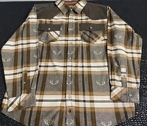 Legendary Whitetails Tough As Buck Cotton Flannel Horn Print Men’s Shirt XL - Picture 1 of 8