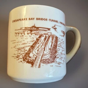 Vintage Chesapeake Bay Bridge Tunnel Trivia Souvenir Coffee Mug Cup Virginia 3.5 - Picture 1 of 6