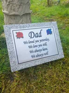 Personalised Granite Memorial Grave Plaque Dad Mum Grave Stone Slanted Remembran - Picture 1 of 3