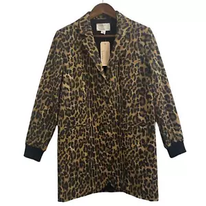 Nicole Miller Artelier Leopard Boyfriend Jacket Size S runway 2019 MSRP $410 - Picture 1 of 8