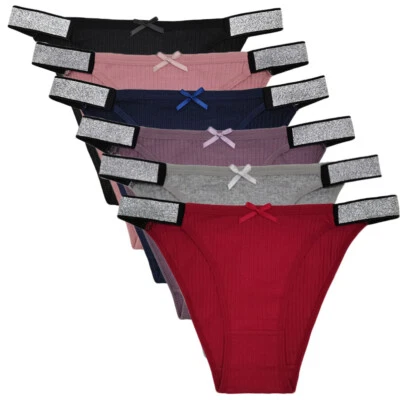 Pack De Mujeres Damas Sexy Algodón Bikini Calzoncillos Bragas Ropa Interior Lencería Pantalones Foto 1 de 4