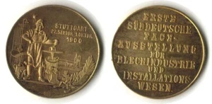 Medalla 1. Exposición del sur de Alemania para la industria de la chapa Stuttgart 1900 plata 800 - Imagen 1 de 1