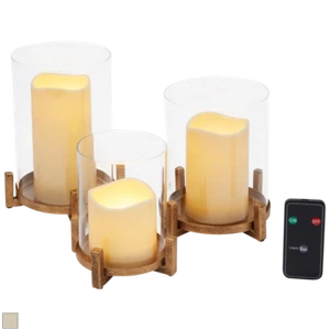 South Street Loft Set Of 3 Flameless Candle Holders (Gold) - Picture 1 of 6
