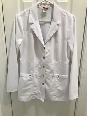 Dickies White Uniform Woman's Coat Jacket  Snap Front Sz Medium EUC - Image 1 of 4