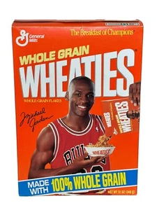 Caja de trigo Michael Jordan vintage años 90 vacía y resellada caja de 12 oz - Imagen 1 de 7