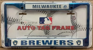 MILWAUKEE BREWERS LOGO 6"X12" METAL LICENSE PLATE FRAME NEW RICO 👀 - Picture 1 of 1