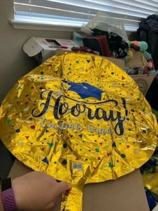 Hooray! Congrats Grad Foil Balloon Grad Party Decorations New!!! - Picture 1 of 1