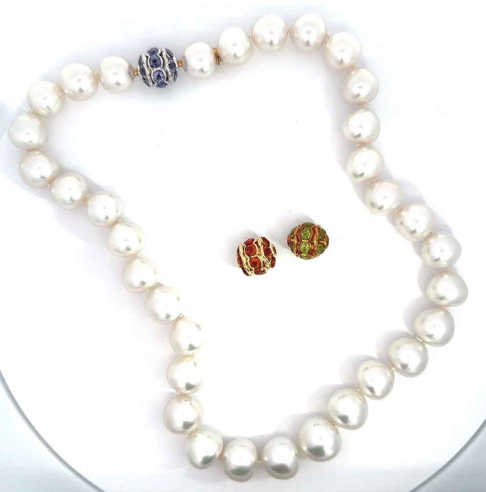 "Collar David Yurman Edición Limitada Perla Grande 18"" Hilo Múltiple Cierre 18K"  Foto 1 de 4