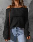 New Black Off The Shoulder Sweater Pick S M L Xl 2x
