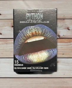 Maybelline New York Lip Studio Python “15 VENOMOUS” Metallic Duo Lip Kit *SEALED - Picture 1 of 2