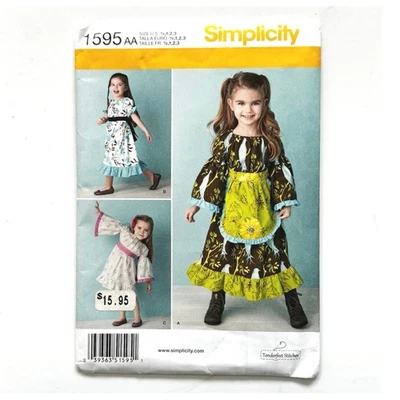 Simplicity Sewing Pattern 1595 Toddlers’ Child’s Dress 2 Lengths SZ 1/2-3 Uncut - Image 1 of 4