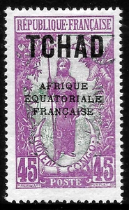 FRANCIA FRANCESE CIAD CIAD 1924 SC#35 🔥MLH OG VF Bakalois Donna - Foto 1 di 2