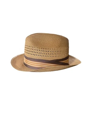 Sombrero de cinta trenzada de cáñamo Fedora Milán para hombre talla 6-7/8 Foto 1 de 4
