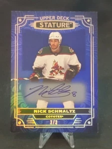 2022-23 Stature Nick Schmaltz Photo Variant Blue Auto 3/3 Arizona Coyotes - Picture 1 of 3