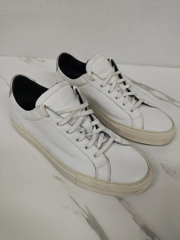 Mujer de Common Projects Zapatillas bajas Aquiles Blanco Plata Cuero Suave Talla 39 Foto 1 de 4
