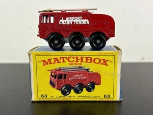 Vintage Matchbox #63 Fire Crash Tender with Original Box - Brand New NOS - Picture 1 of 15