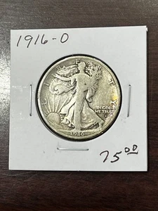 1916-D Walking Liberty Half Dollar - Better Grade - Very Good Devices - Picture 1 of 2