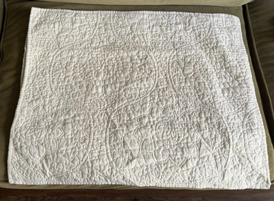 Edredón Pottery Barn Belga Lino Puntada Floral Marfil Falso, Clásico Estándar Foto 1 de 4