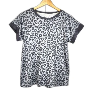Camiseta de pijama de leopardo carbón Lucky Brand ropa de salón top solo tejido suave talla S - Imagen 1 de 14