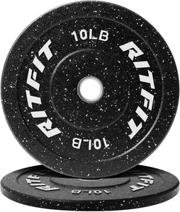 RitFit Bumper Plates, Colored Fleck-Rubber Weight Plates with Steel #R06 - Picture 1 of 5
