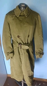 Gabardina vintage del ejército militar de los años 60 forro de lana extraíble pequeña verde regular - Imagen 1 de 15