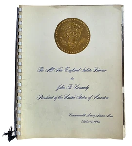 1963 Vintage JOHN F. KENNEDY All New England Salute Dinner Book with Photos - Picture 1 of 6