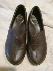 Dansko Abigail Clogs Woman’s Sz EU37/US6.5-7 Brown Leather Split Round Toe - Picture 1 of 5