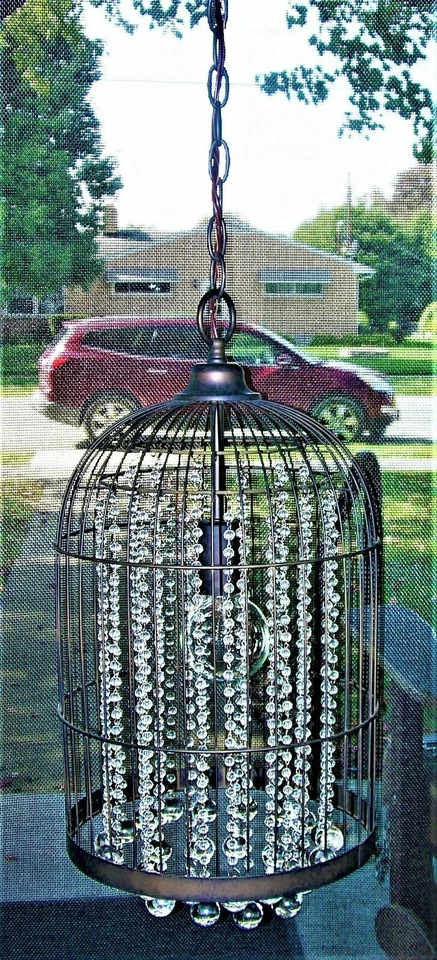 Vintage Iron Birdcage Chandelier Pendant Ceiling Light - Image 1 of 2
