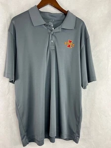 Men's Iowa State Cyclones Polo Shirt XL Gray 100% Polyester - Picture 1 of 3