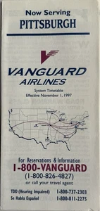 Vanguard Airlines Timetable - Nov 1997 - Picture 1 of 1