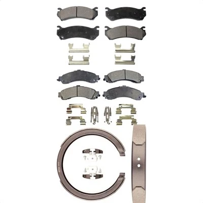 Front Brake Pads Rear Parking Shoes Kit for Cadillac Escalade EXT ESV 2002-2006  - Image 1 of 4