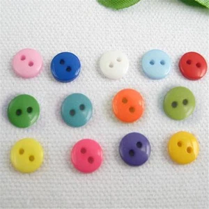50 Bouton rond 9mm 2trou Multicolore Scrapbooking Mercerie couture art décoratif - Photo 1 sur 1