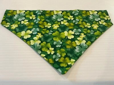 St. Patrick’s Day Clover Medium Over the Collar Dog Bandana Pet Accessory - Image 1 of 4