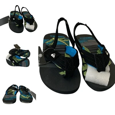 Quiksilver Boy's Molokai Layback Toddler Flip Flops Black Blue 6  (Toddler) - Image 1 of 4