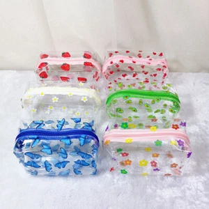 Flower Transparent Pvc Makeup Bag Portable Large Capacity Storage Wash Bag - Picture 1 of 11