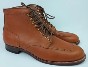 Botas noruegas con cordones de cuero marrón becerro montura Alden para hombre talla 10 D - Imagen 1 de 7