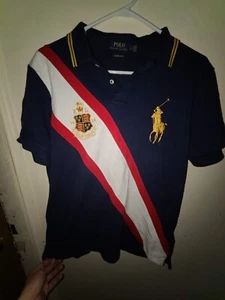 Polo Ralph Lauren Vintage RARE Made In Sri Lanka Gold Emblem 1924 Crest Rugby - Picture 1 of 10